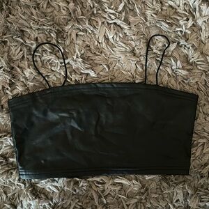 Faux leather tube top